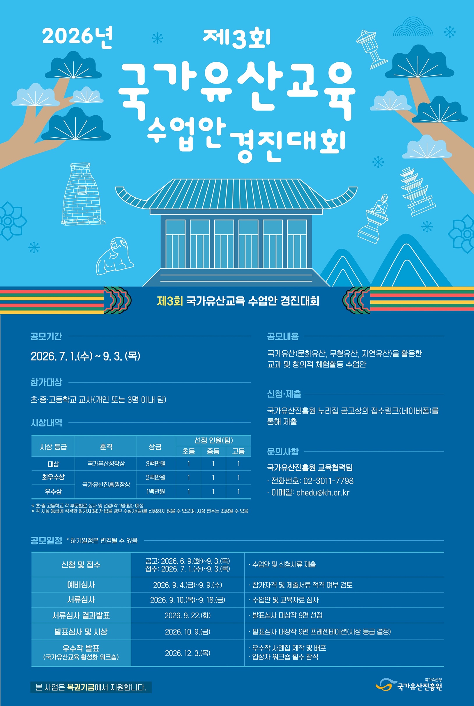 (붙임2) 2026년 제3회 국가유산교육 수업안 경진대회 포스터